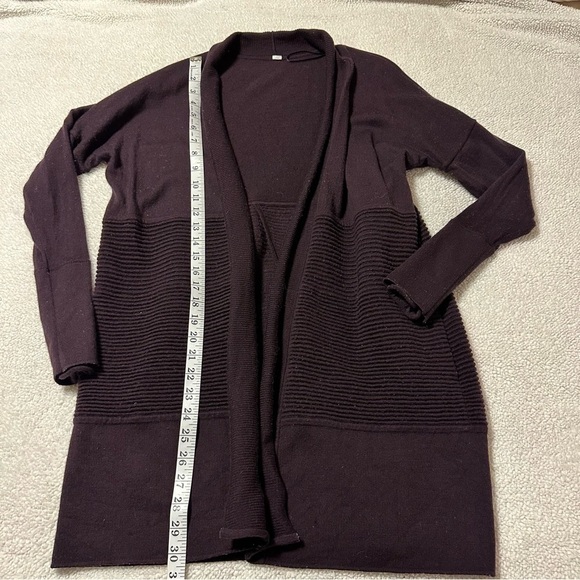 Lululemon Sit In Lotus Wrap Knit Cardigan Sweater Black Cherry Purple - Picture 6 of 15